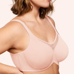 HSIA Minimizer Bras for Women Plus Size, Full Coverage Coolcomfort T Shirt Unlined Bra with Underwire for Heavy Breast, Blush Pink 38DDD
