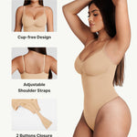 FeelinGirl Shapewear Tummy Control Bodysuits for Women Seamless Body Suits Shapewear Thong Body Shaper XS-S