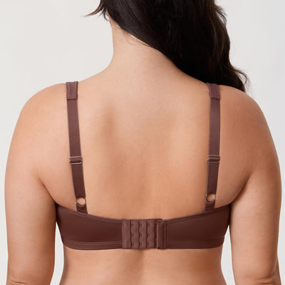 DELIMIRA Women's Minimizer Bra Plus Size Underwire Smooth Full Coverage Seamless Bras Brown Violet 34DD