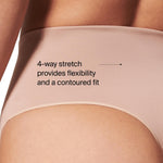 SPANX SPANXshape ExtraOrdinary Thong - Sculpting with Compression - Women's Shapewear Underwear - Recycled Nylon Fabric Blend - Toasted Oatmeal - Medium