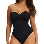 Nebility Strapless Shapewear Bodysuit for Women - Thong Body Suits Tummy Control Tube Top Underwire Lace Corset with Removable Strap