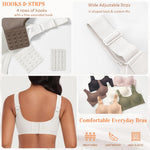 Wireless Jelly Seamless Bras for Women No Underwire Tshirt Full Coverage Padded Bra Comfortable Supportive Everyday Bralettes(01#White(Full Coverage),S)
