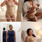 Isavela Stage 2 Compression Panty Bodysuit, Lipo Tummy Tuck Abdominoplasty BBL Recovery Post Surgical (BS02) (MD, Black)