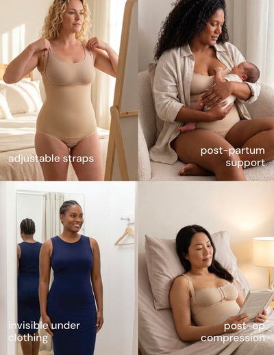 Isavela Stage 2 Compression Panty Bodysuit, Lipo Tummy Tuck Abdominoplasty BBL Recovery Post Surgical (BS02) (MD, Black)