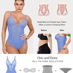 Popilush Shapewear for Women Tummy Control Lace Bodysuit V Neck Sleeveless Corset Tops Thong Bodysuits