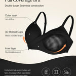 Popilush Bras for Women No Underwire Supportive Comfortable Bralettes Plus Size Bra Black
