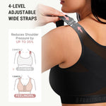 FeelinGirl Surgical Bras Post Surgery After Breast Augmentation Supportive Mastectomy Bra Black Medium