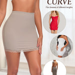 Werkiss Slip Skirt for Under Dress Women Lace Half Slip Slim Fit Slips Above Knee Mini Underskirt (Nude,S)