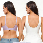 Popilush Wireless Bras for Women No Underwire Seamless Bralettes Everyday Comfort Tshirt Padded Bra Purple