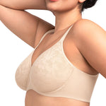 HSIA Minimizer Bra for Women - Full Coverage Seamless Lace Bra Plus Size Underwire Unlined Bra for Heavy Breast Nude