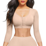 FeelinGirl Arm Shaper Post Arm Lipo Compression Garment with Bra Arm Garment Shapewear for Arms Nude XL