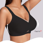 Gailife Jelly Wireless Bras for Women No Underwire Bralettes Seamless Supportive T Shirt Everyday Bras-Black,S