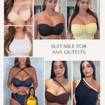 SHAPELLX Women's Minimizer Bra Convertible Strapless Underwear with Underwire Push Up Black Supportive Bras(Black,36DD)