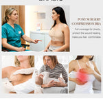 BRABIC Front Closure Post Surgery Compression Bra for Women Mastectomy Post Surgical Wireless Bras with Breast Support Band (Beige,Small)