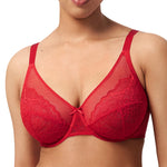 HSIA Minimizer Bras for Women Enchante Full Coverage Underwire Bras Plus Size Lifting Floral Lace Bra for Heavy Breast Coral Red
