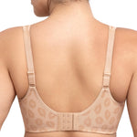HSIA Minimizer Bras for Women Plus Size, Full Coverage Coolcomfort T Shirt Unlined Bra with Underwire for Heavy Breast, Ivory Beige Lip Print 34C