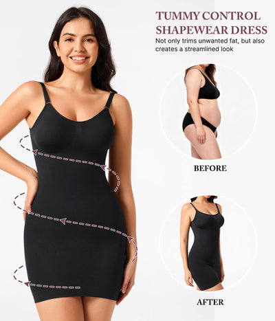 RDSIANE Body Shaper For Women Under Dress One Piece Full Slip Tummy Control Shapewear Dress With Adjustable Spaghetti Strap