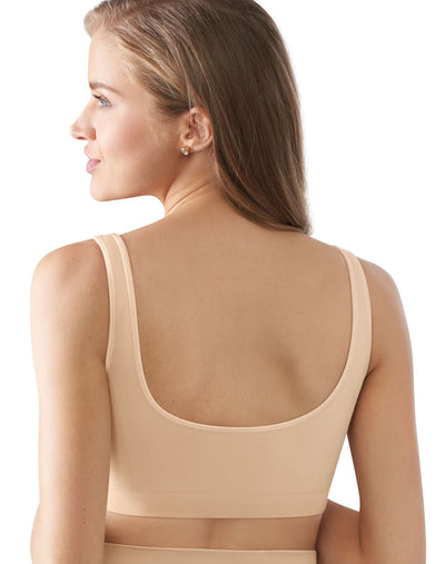 Bali One Smooth U Wireless Bra, Seamless No-Bulge Shapewear Bra, Pullover Bralette with No-Roll Underband and No-Dig Straps, In the Navy, Large