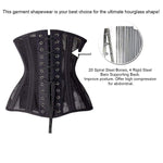 SHAPERX Women 26 Steel Boned Mesh Corsets Longline Heavy Duty Waist Trainer Long Torso Cincher,SZ1794-Black-M
