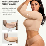 FeelinGirl Arm Shaper for Women Arm Compression Sleeves Post Surgical Slimming Sleeves Breast Lifter Khaki L