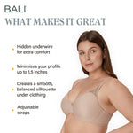 Bali womens Passion For Comfort Minimizer Underwire Bra, Toffee, 38D