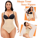 Werena Thong Shapewear Bodysuit for Women Tummy Control Open Bust Body Shaper Slimmer Shaping Thong(#2 Smoothing Beige,Large)