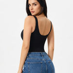 Nebility Bodysuits for Womens Tank Top Bodysuit Scoop Neck Sleeveless Body Suits U-Back Backless Summer Going Out Tops 2026(Black,Medium)
