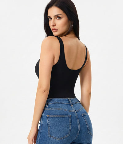 Nebility Bodysuits for Womens Tank Top Bodysuit Scoop Neck Sleeveless Body Suits U-Back Backless Summer Going Out Tops 2026(Black,Medium)