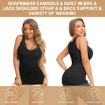 JOYSHAPER Shapewear Camisoles with Built in Bra Tummy Control Shapewear Tank Tops for Women Padded Bras Shaper Cami Black 2XL