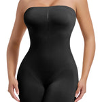 ONEW Strapless Shapewear Bodysuit for Women Under Dress Tummy Control Full Body Shaper Seamless Butt Lifter Thigh Slimmer,Black,Medium