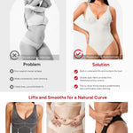 Nebility Shapewear Bodysuits for Women Tummy Control Body Shaper Deep V Neck Thong Body Suits (White,3X-Large)