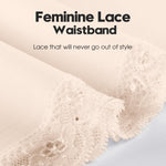 MANCYFIT Half Slips for Women Under Dresses Lace Waistband Long Under Skirt with Slit Nude Large