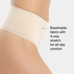 SPANX SPANXshape Everyday Shaping Thong - Core Control Shapewear Underwear - Invisible Under Clothes - Seamless Design - Soft Nude - Medium