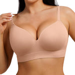 FeelinGirl Wireless Supportive Bra for Women, Seamless Comfort Bralettes No Underwire Full Coverage Everyday Bras