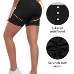 ATHVOTAR Workout Gym Shorts Women, High Waisted Seamless Butt Lifting Scrunch Butt Sports Shorts Black S