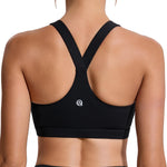 RUNNING GIRL Sports Bras for Women, Molded Cup High Impact Black Sports Bra Workout Bras for Women High Support Racerback(WX3046 Black M)