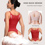 Lover-Beauty Women Shapewear Tummy Control Bodysuit Seamless Bodysuit Thong Red Medium
