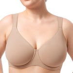 HSIA Bras for Women Minimizer Full Coverage, Plus Size T Shirt Unlined Underwire Smooth Bra, Seamless Cups Joan Ultimate Soft