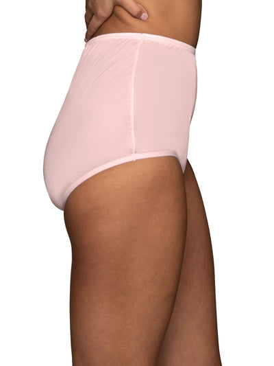 Vanity Fair Women's High Waisted Underwear, Full Coverage Ladies Panties, Perfectly Yours Briefs, Nylon - Pink/Blue/Candleglow, 9