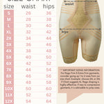 6209 High Waist Thigh Shaper | Size Sm - 15X | Made in USA | Flex Fit | No Top Roll | Firm - Extra Firm Tummy-Thigh Control Beige