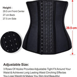 YIANNA Women's Breathable Latex Waist Training Corset Fat Burning Workout Waist Trainer Hourglass Body Shaper, YA11533-Black-XL