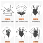 Popilush White Corset Lace Body Suits Womens Shapewear Tummy Control Thong Bodysuits V Neck Underwired Side Zipper Party Club Going Out Outfits