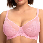 HSIA Minimizer Bras for Women Large Bust Full Coverage Lace Plus Size Bra - Mermaid Scales