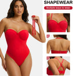 Nebility Shapewear Bodysuit for Women - Lace Thong Bodysuit with Underwire Strapless Body Shaper for Night Out