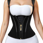 GainKee Waist Trainer Corset for Women Tummy Control Body Shaper Sport Workout Cincher Tank Top with Straps Black XS
