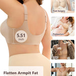 Slimers Zip Front Bras for Women: Wireless Post Surgery Compression Bars Full Coverage Comfort Everyday Beige