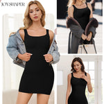 JOYSHAPER Shapewear Slip for Under Dresses Tummy Control Square Neck Womems Full Slips Invisible Body Shaper