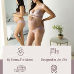 Kindred Bravely Under the Belly Bikini Maternity Underwear for Women and Postpartum Underwear 5 Pack (Black/Beige, Medium)