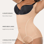 Lover-Beauty Compression Garments for Women Bodysuit Colombina Faja for Women Tummy Control Butt Lifting Shapewear Open Bust Body Shaper Beige M