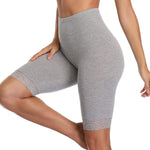 VOGUEMAX Women's Plus Size Short Leggings Stretchy Slip Shorts Mid Thigh Lightweight Pants